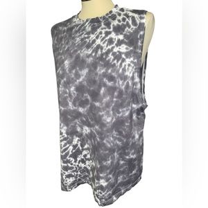 Lululemon All Yours Tank grey white tie dye size 6 workout tank top sleeveless
